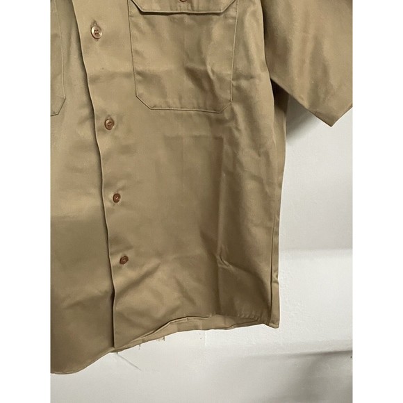 Post Vietnam Era U.S. ARMY Military Tan 445 Short Sleeve Shirt w/ Ranger Patch - Picture 5 of 8